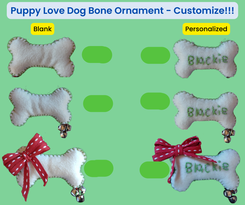 Puppy Love Dog Bone Ornament