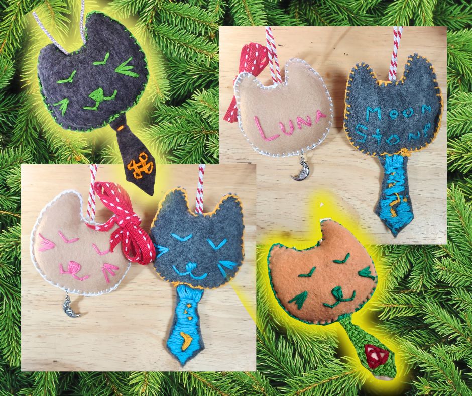 "Mr Cat"/"Ms Cat" Handmade Ornament