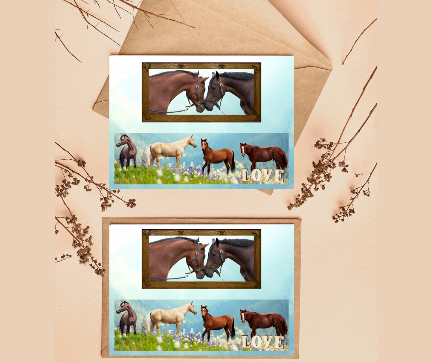 "Horse Family" Wall Art & Note Cards