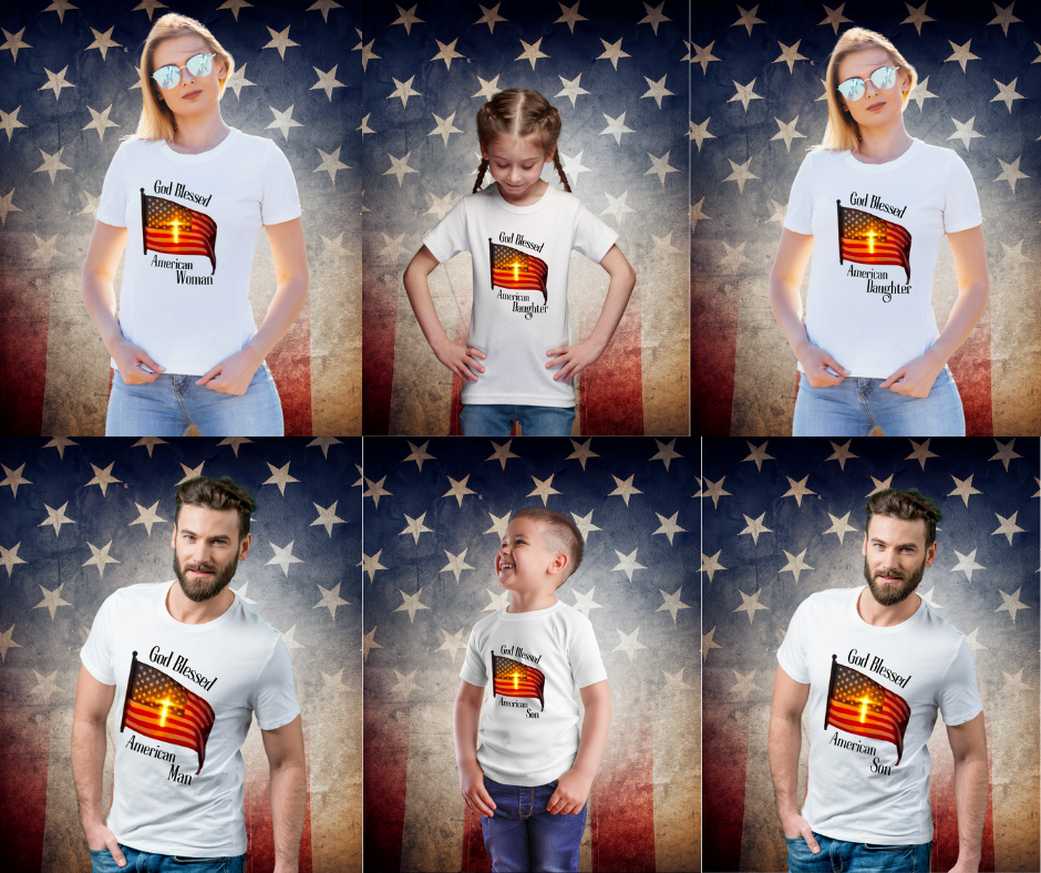 "God Blessed American" Youth & Adult T-Shirts