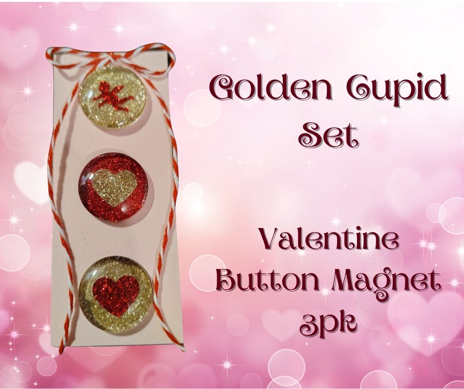 Valentine Button Magnet 3pk