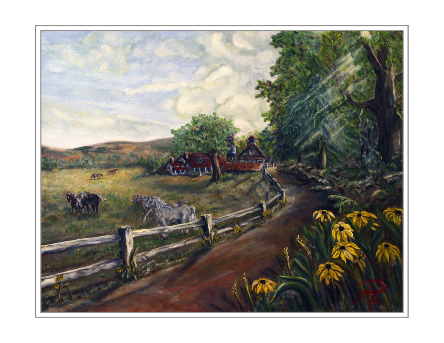 Farm Life (Pastoral) Prints: Horses in the Field