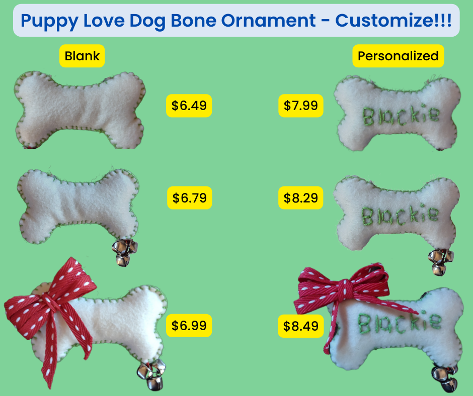 Puppy Love Dog Bone Ornament