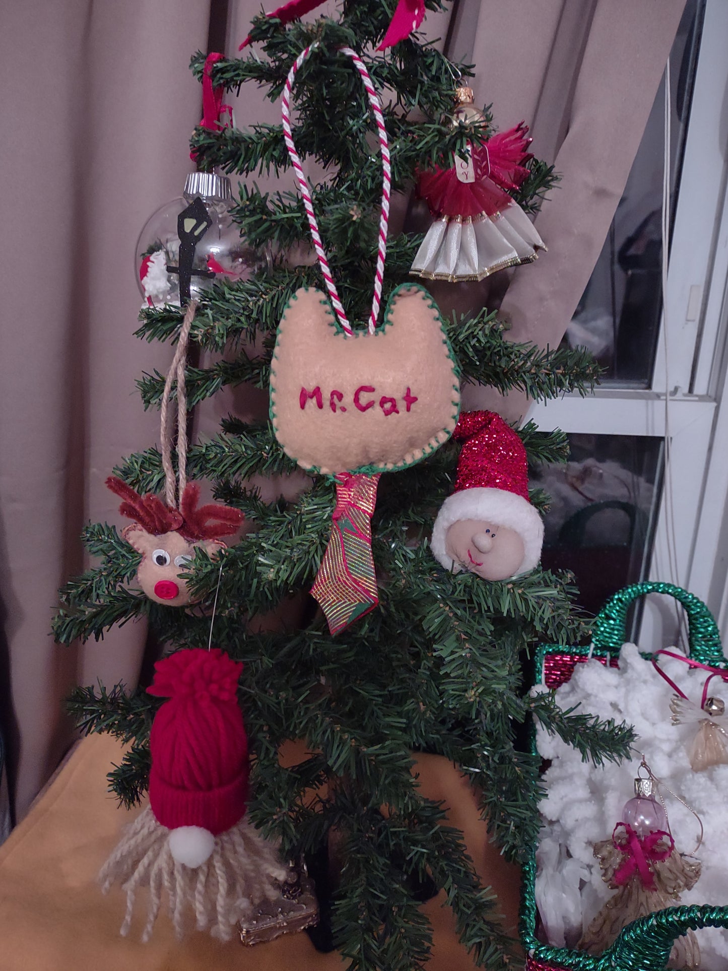 "Mr Cat"/"Ms Cat" Handmade Ornament