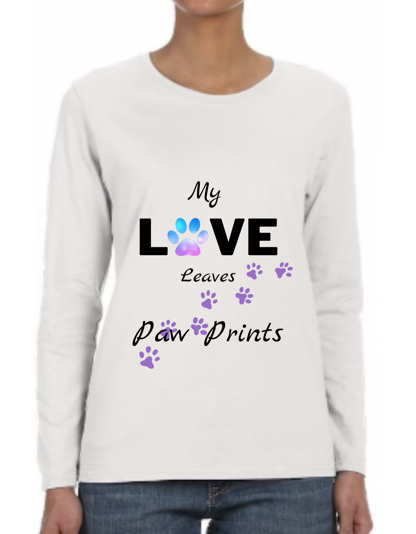 "Love Paw Prints" Women's Long Sleeve T-Shirt