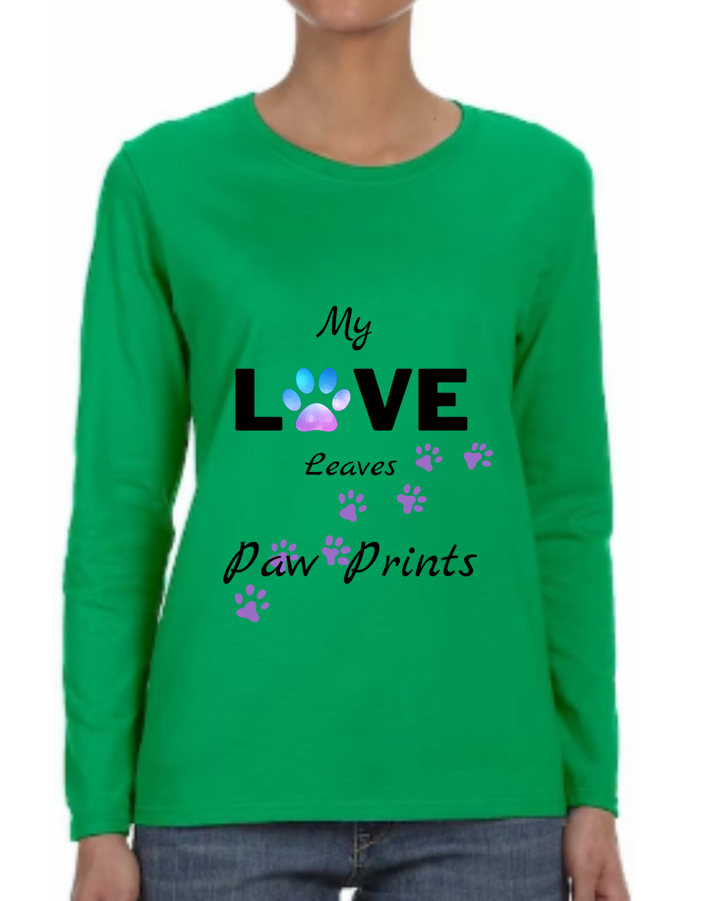 "Love Paw Prints" Women's Long Sleeve T-Shirt