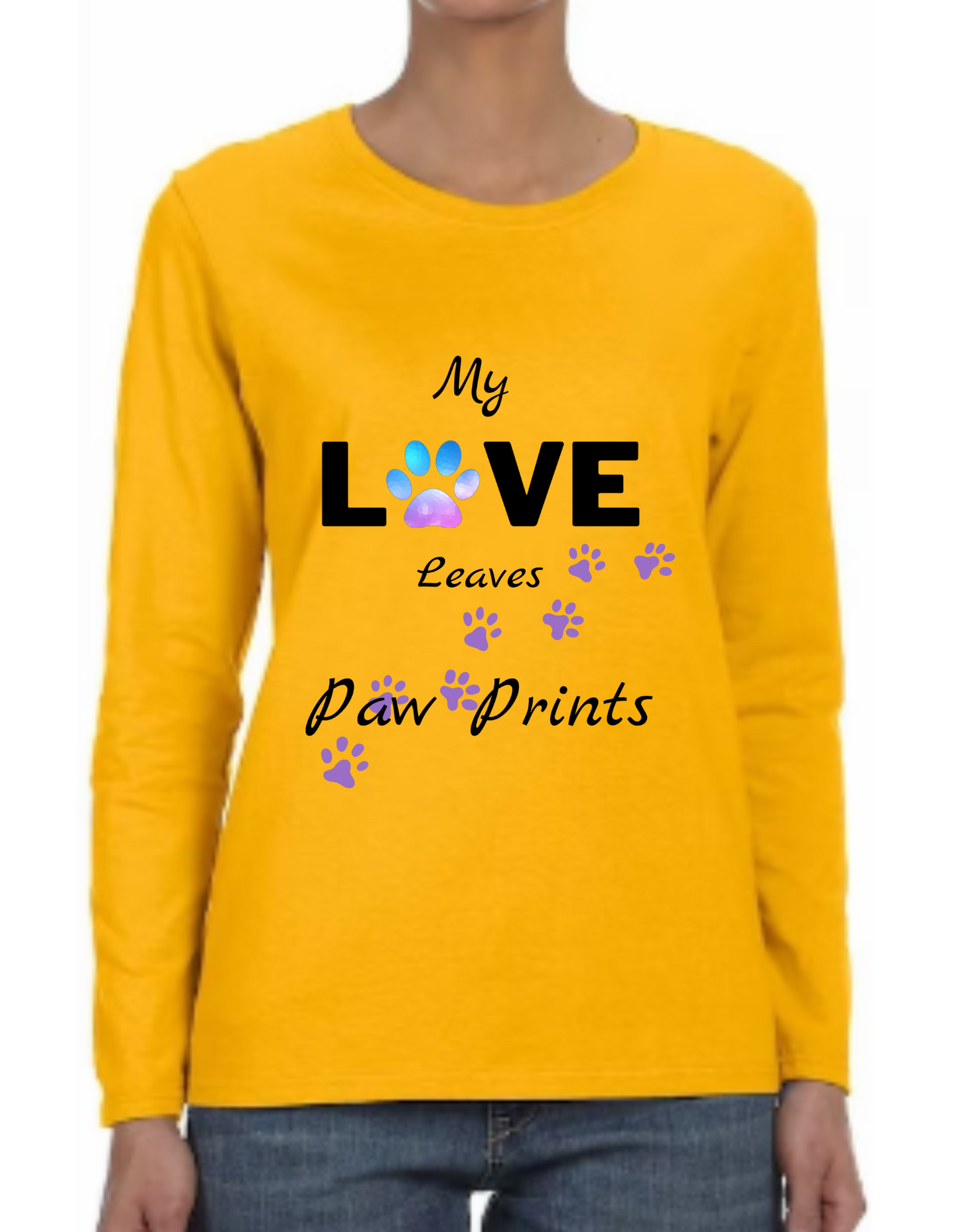 "Love Paw Prints" Women's Long Sleeve T-Shirt