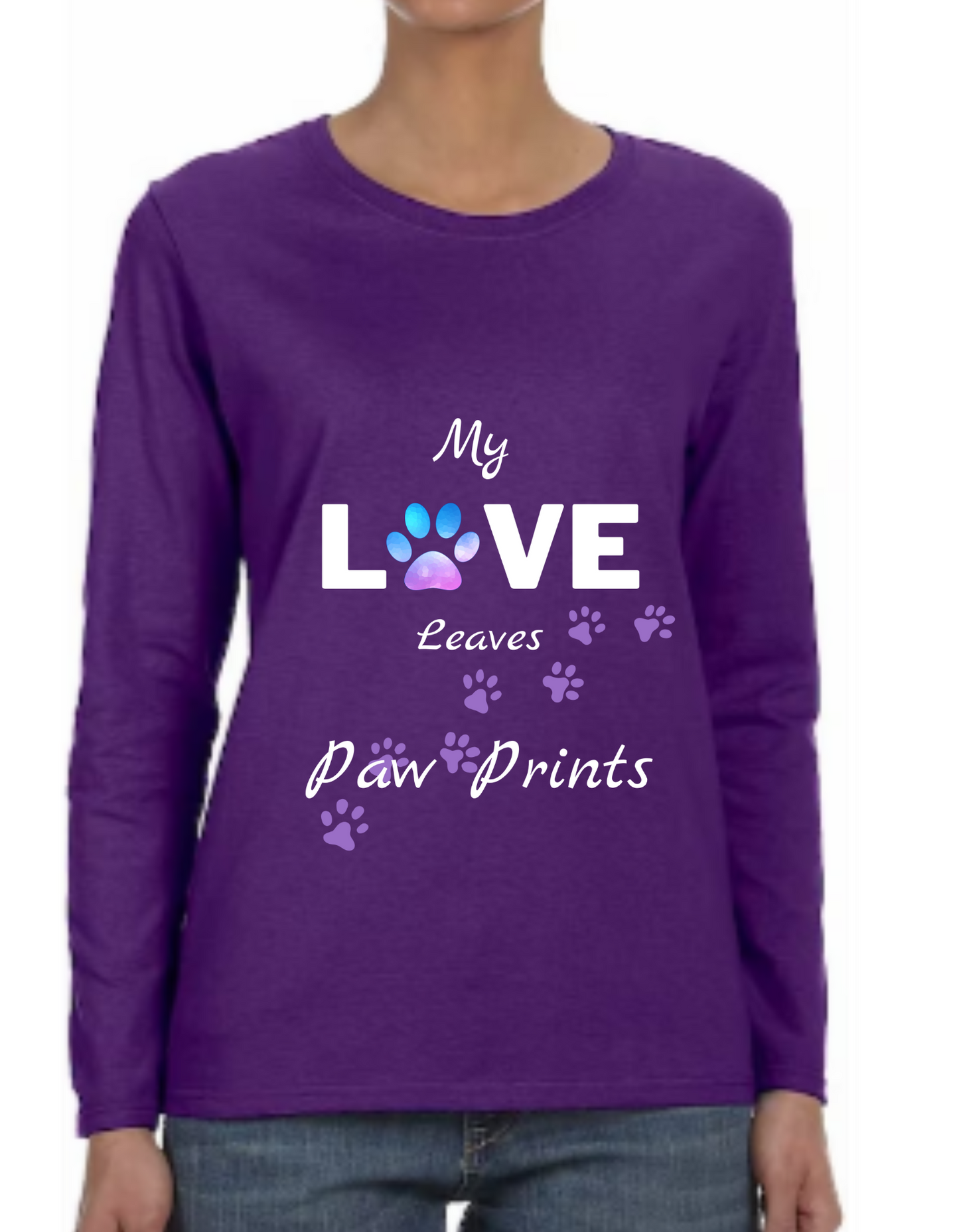 "Love Paw Prints" Women's Long Sleeve T-Shirt