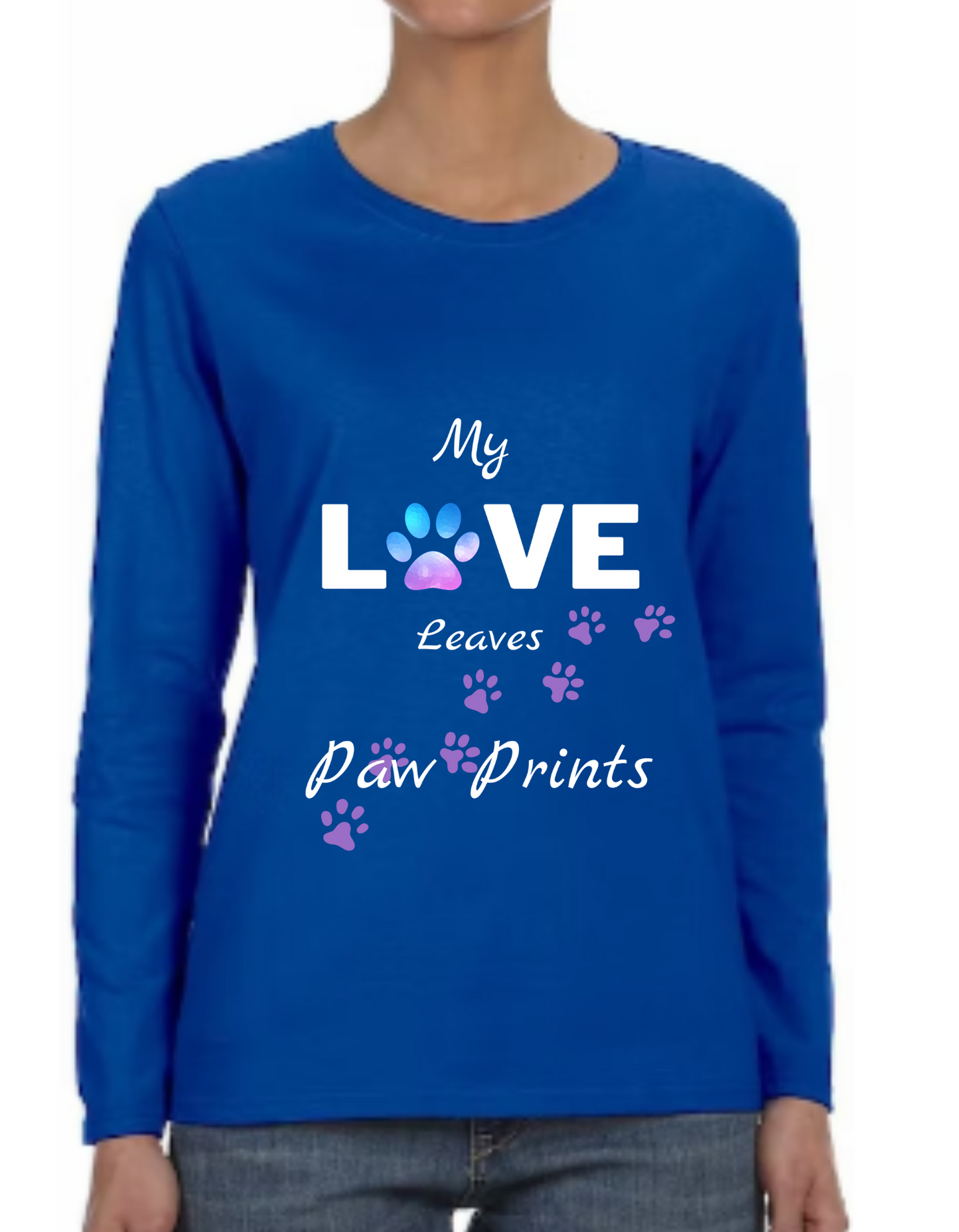 "Love Paw Prints" Women's Long Sleeve T-Shirt