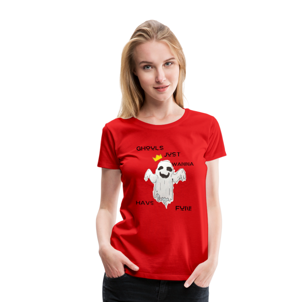 "Ghouls...Fun" Women's Premium T-Shirt - red