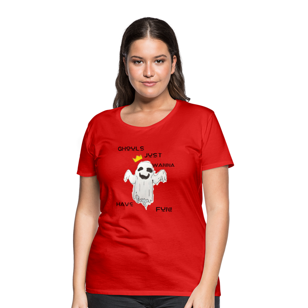 "Ghouls...Fun" Women's Premium T-Shirt - red