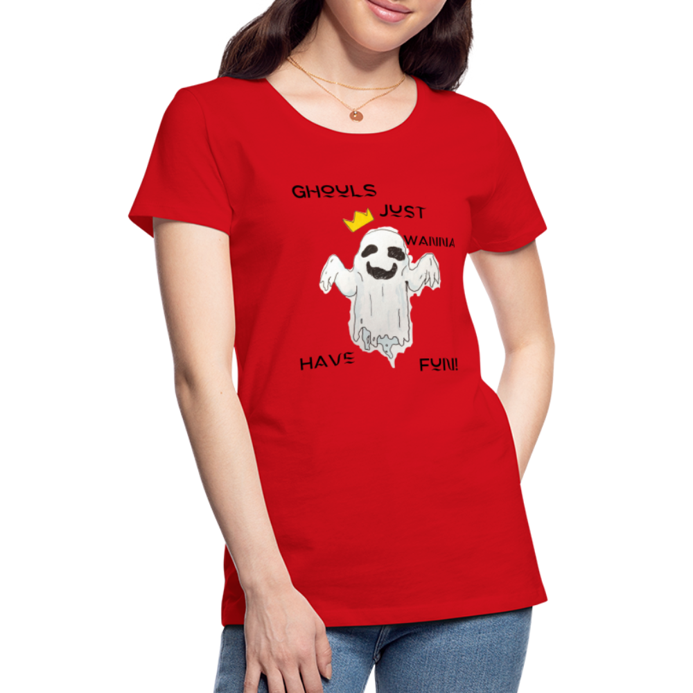 "Ghouls...Fun" Women's Premium T-Shirt - red