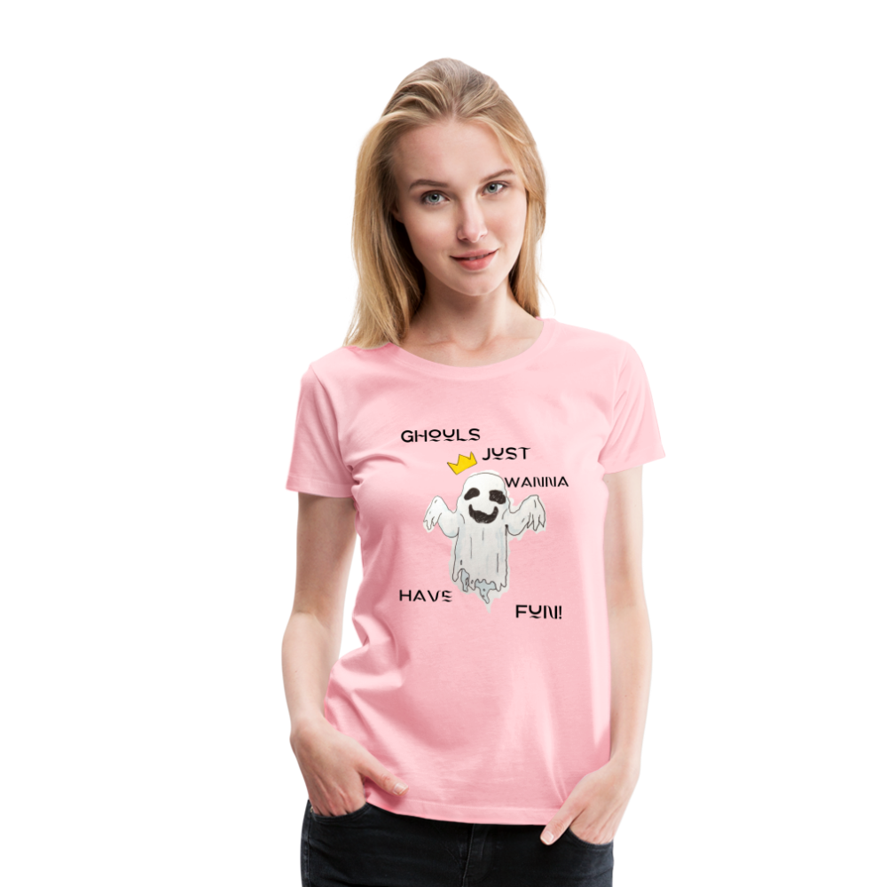 "Ghouls...Fun" Women's Premium T-Shirt - pink