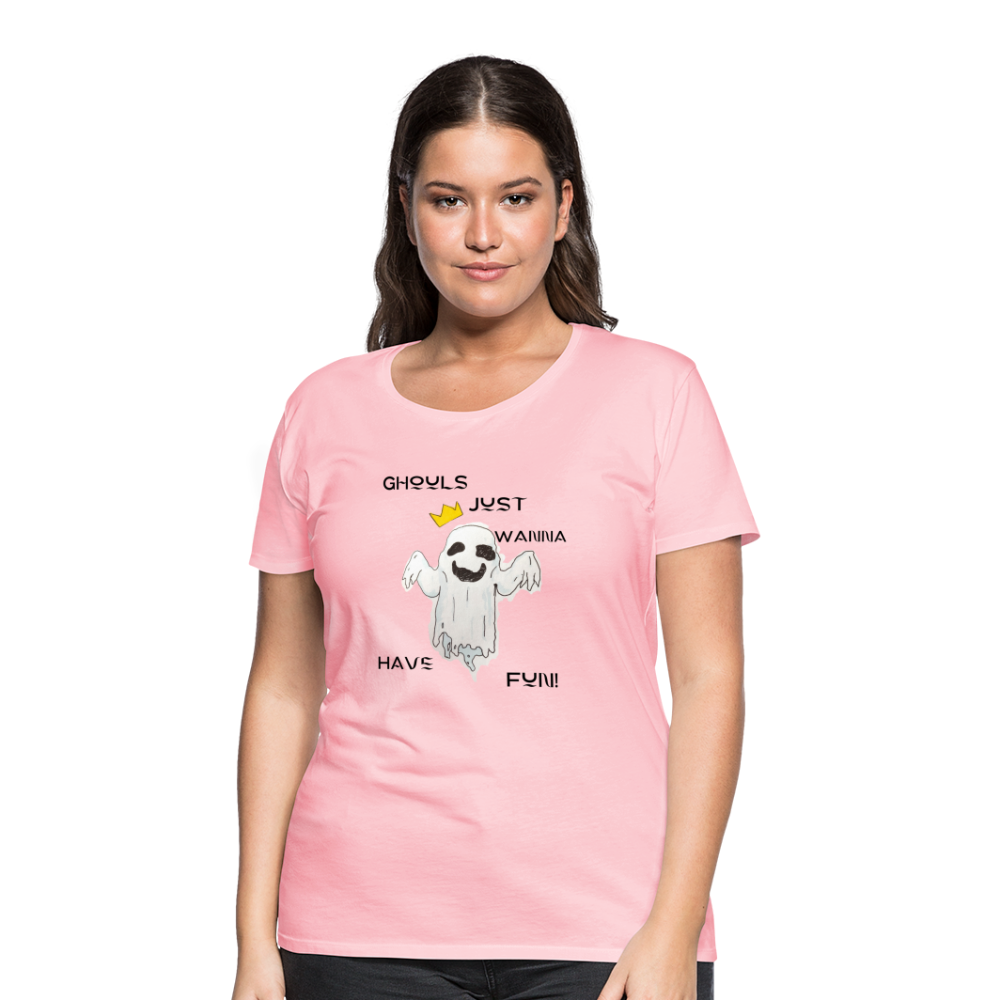 "Ghouls...Fun" Women's Premium T-Shirt - pink