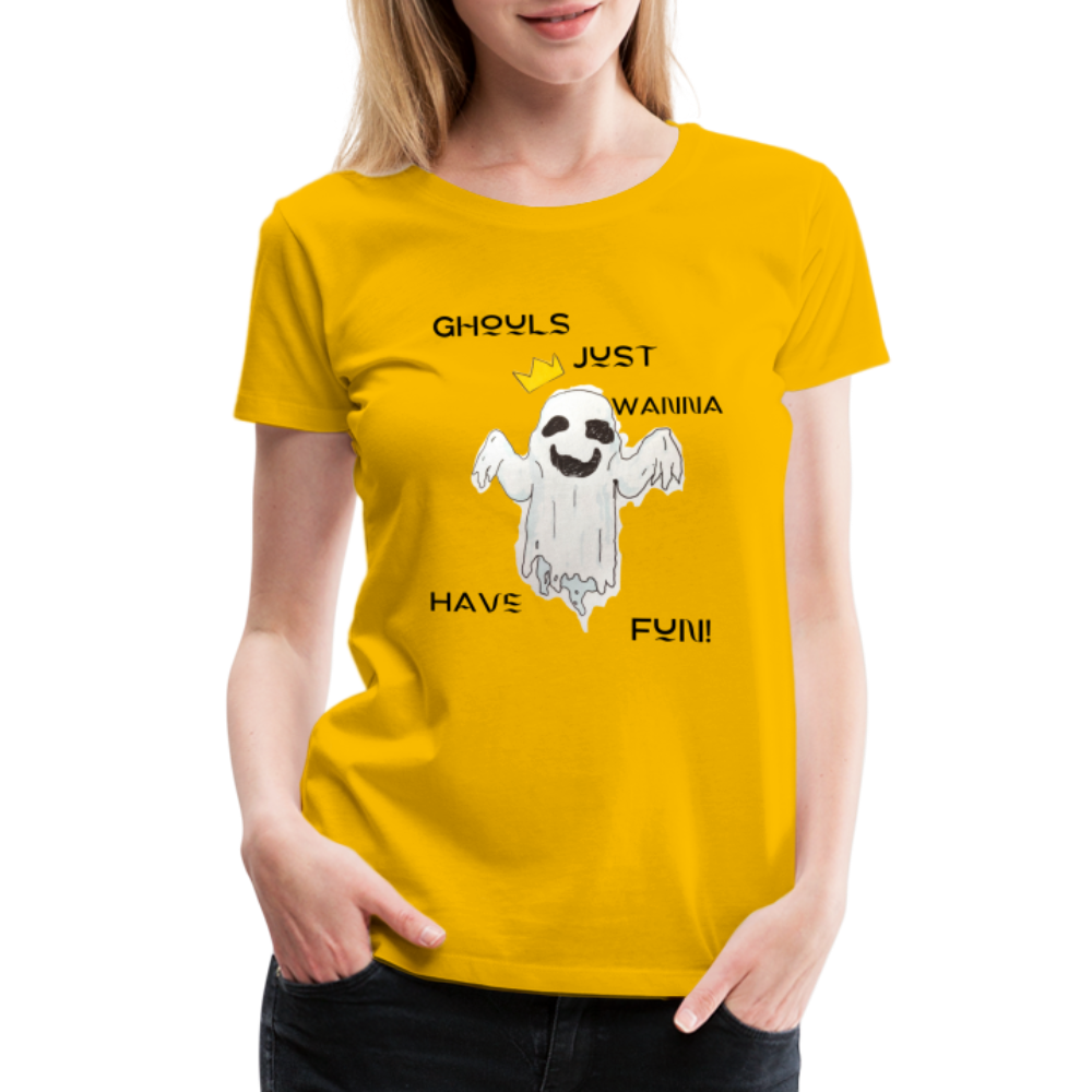 "Ghouls...Fun" Women's Premium T-Shirt - sun yellow