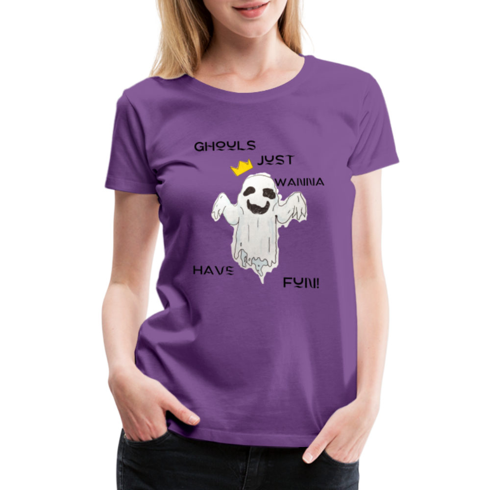 "Ghouls...Fun" Women's Premium T-Shirt - purple