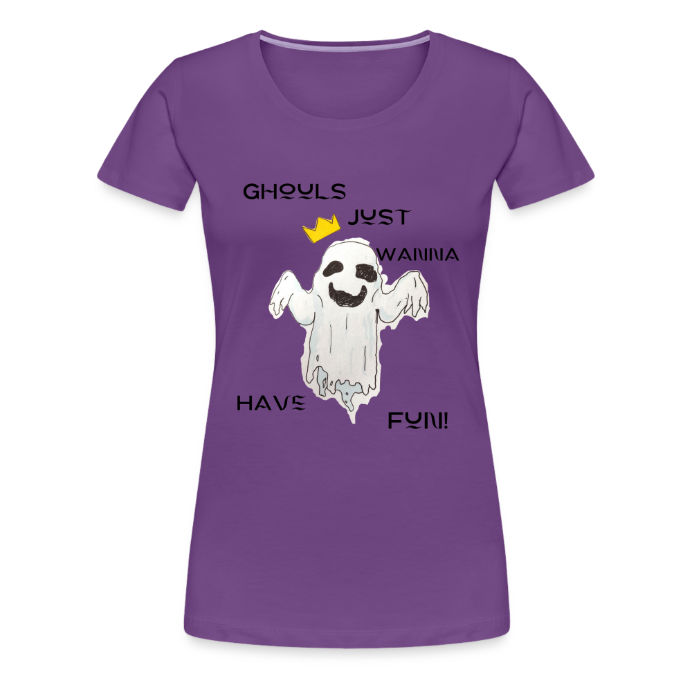 "Ghouls...Fun" Women's Premium T-Shirt - purple