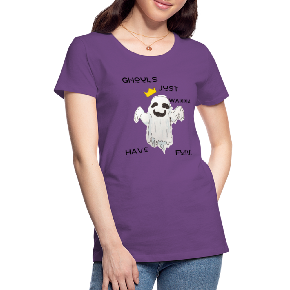 "Ghouls...Fun" Women's Premium T-Shirt - purple