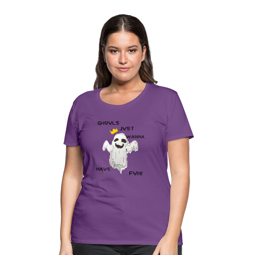 "Ghouls...Fun" Women's Premium T-Shirt - purple