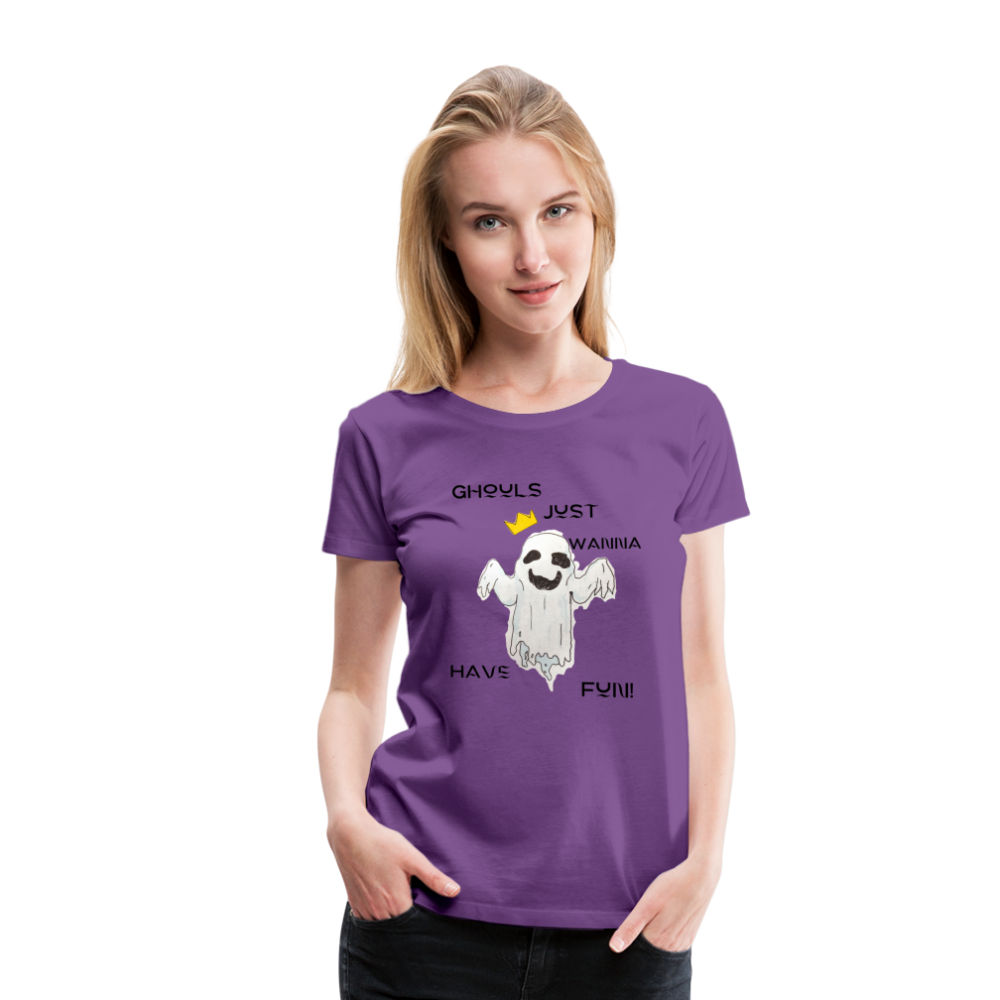 "Ghouls...Fun" Women's Premium T-Shirt - purple