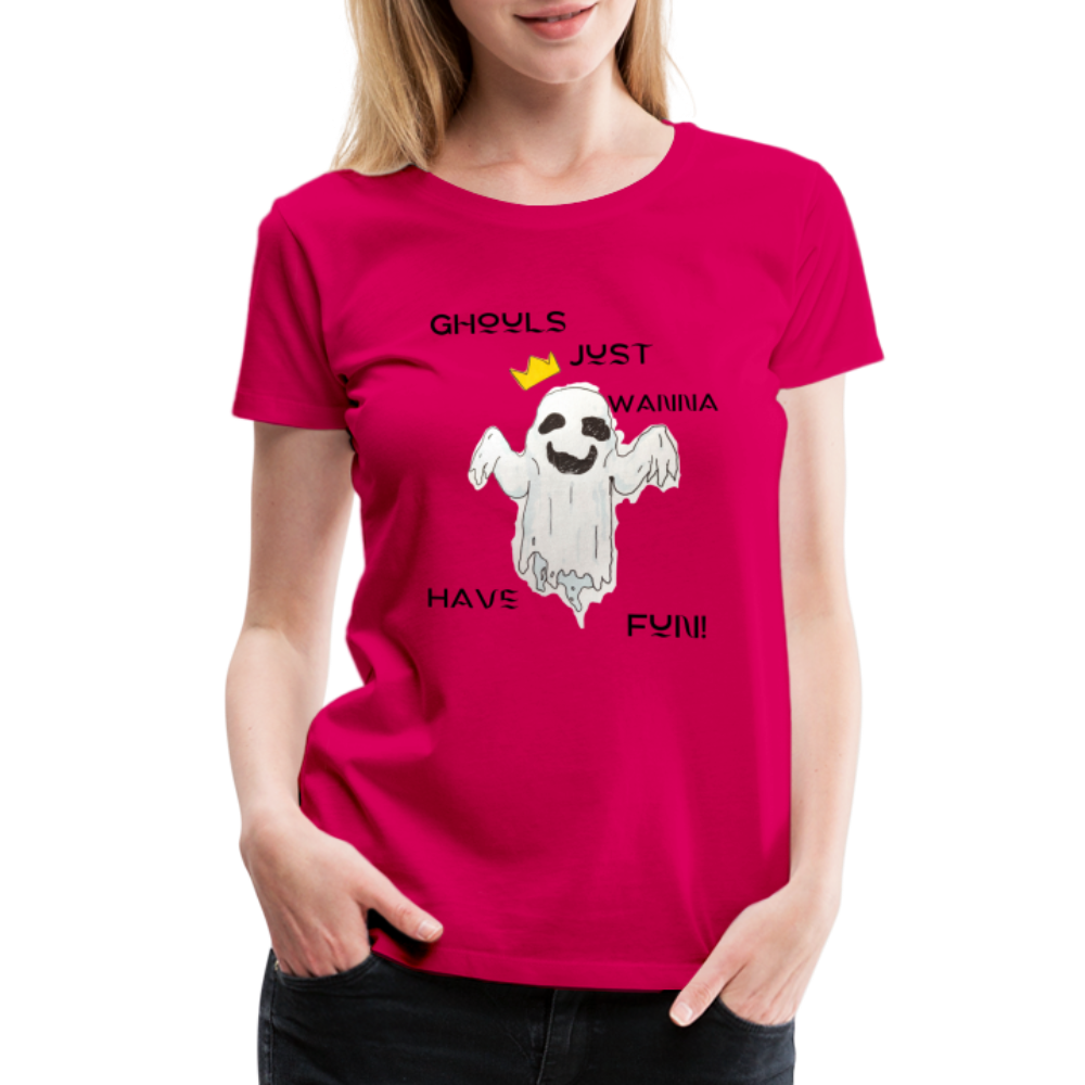 "Ghouls...Fun" Women's Premium T-Shirt - dark pink