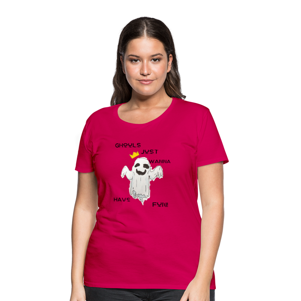 "Ghouls...Fun" Women's Premium T-Shirt - dark pink