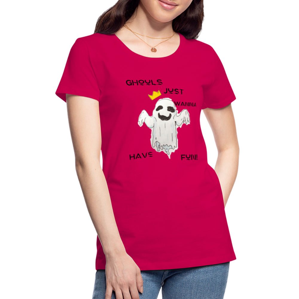 "Ghouls...Fun" Women's Premium T-Shirt - dark pink