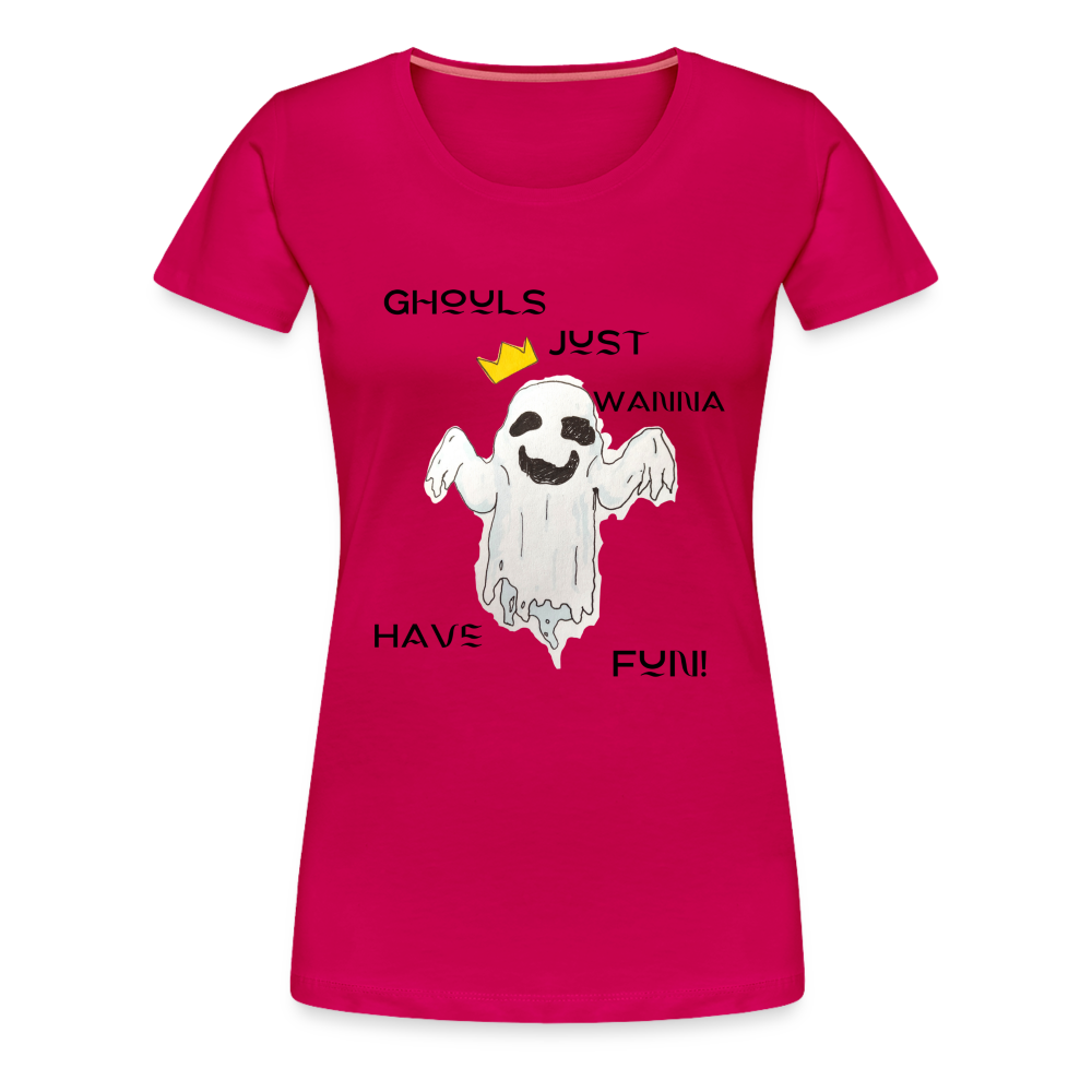 "Ghouls...Fun" Women's Premium T-Shirt - dark pink