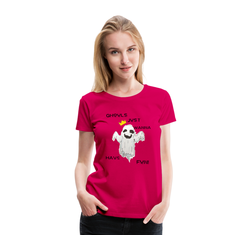 "Ghouls...Fun" Women's Premium T-Shirt - dark pink